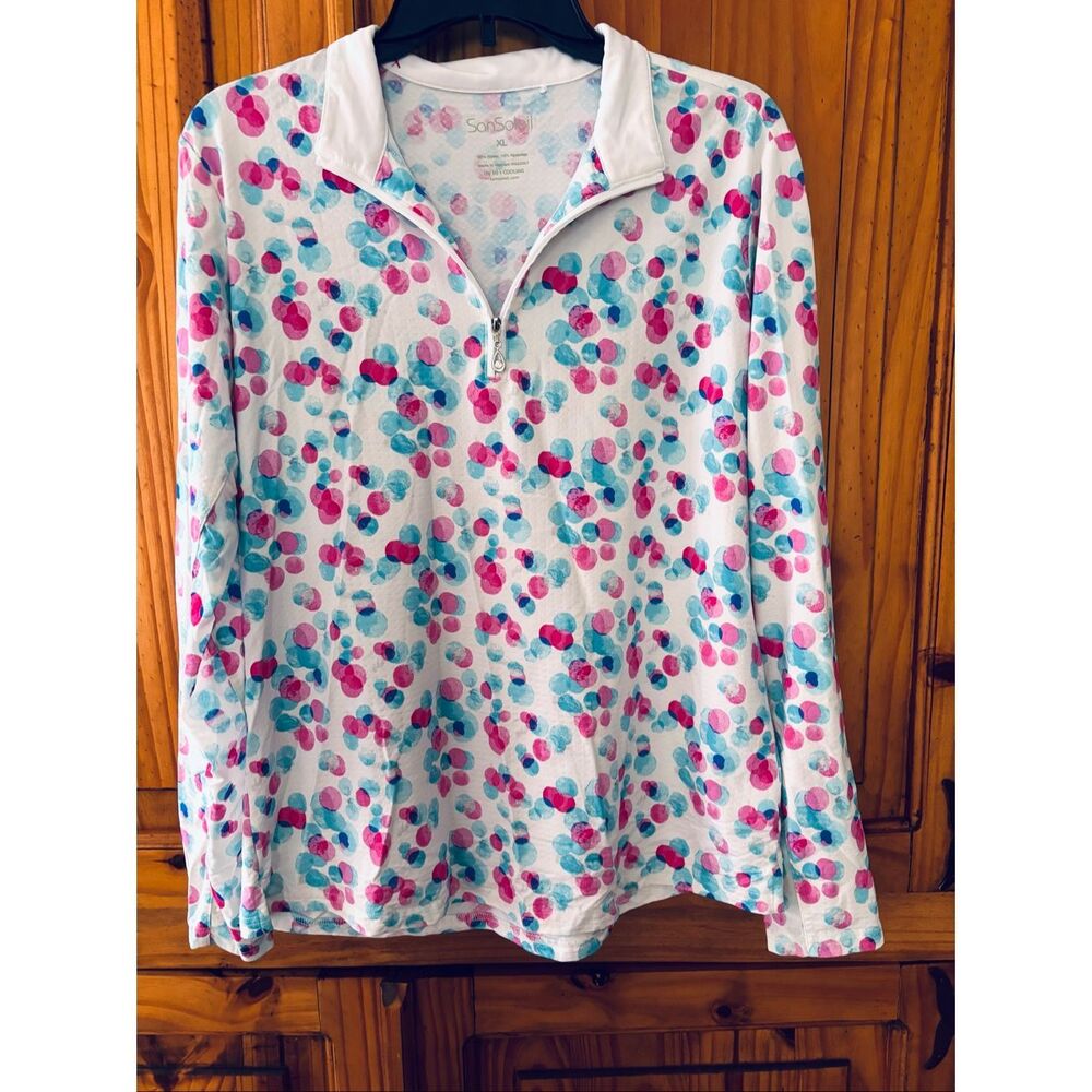 San Soleil Dots 1/4 Zip Top
